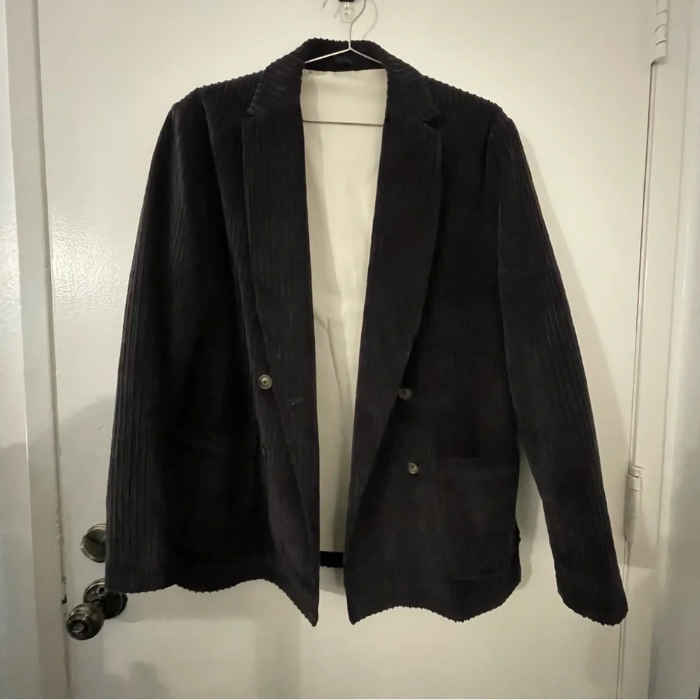 Men's Black Corduroy Blazer Jacket - Classic Casual